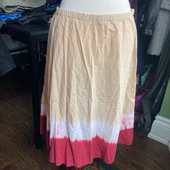 Women's MNG Skirt, Size 12, Beige & Red - Picture 2 of 6